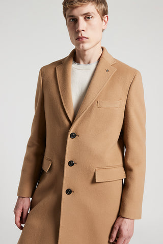Single-breasted double baize coat