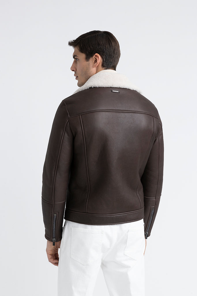 Real sheepskin biker jacket  