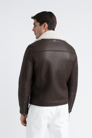 Real sheepskin biker jacket  