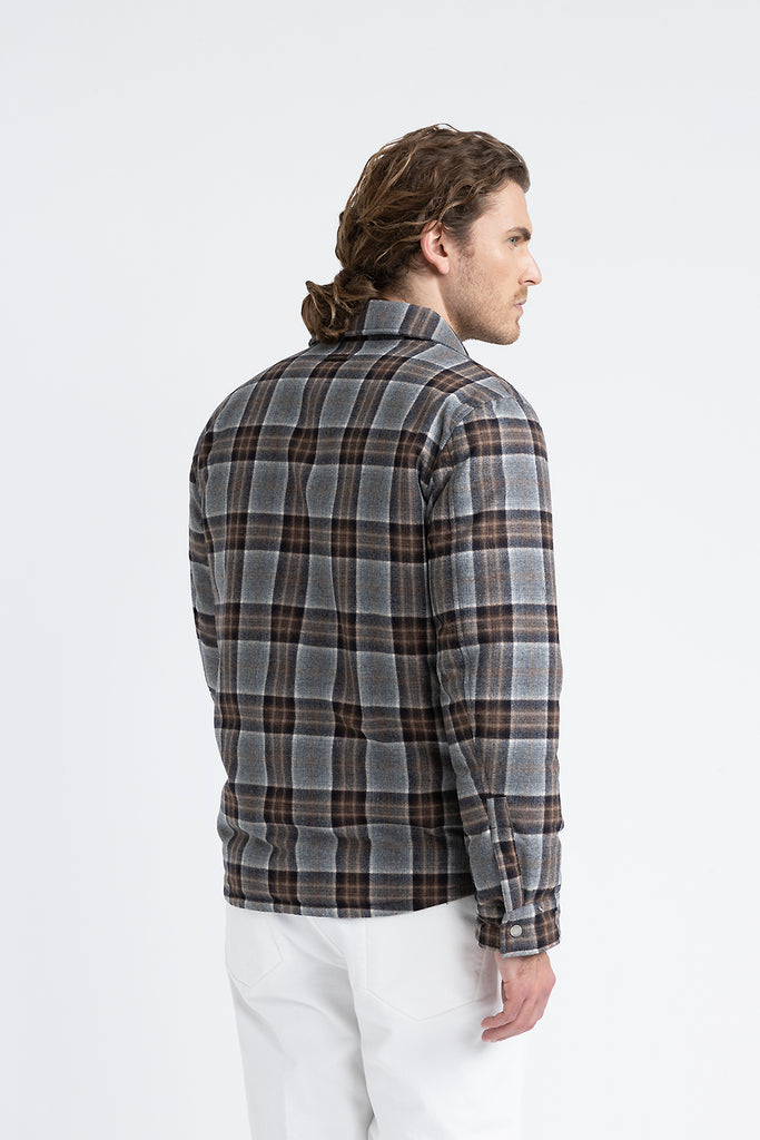 Pure new wool check shacket  