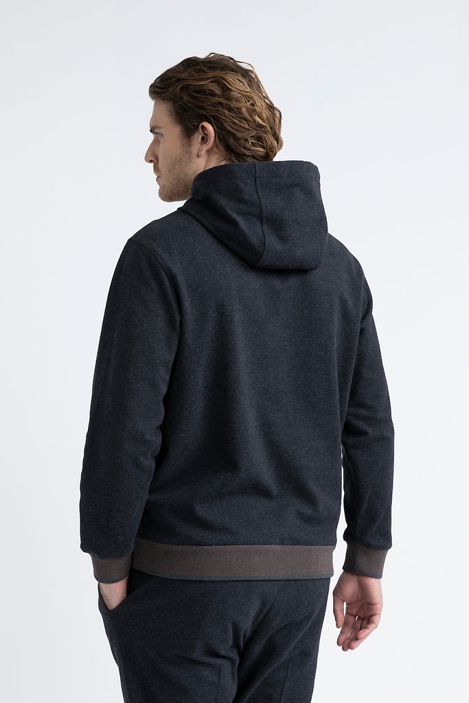 Cotton blend sweatshirt with tricot trim  