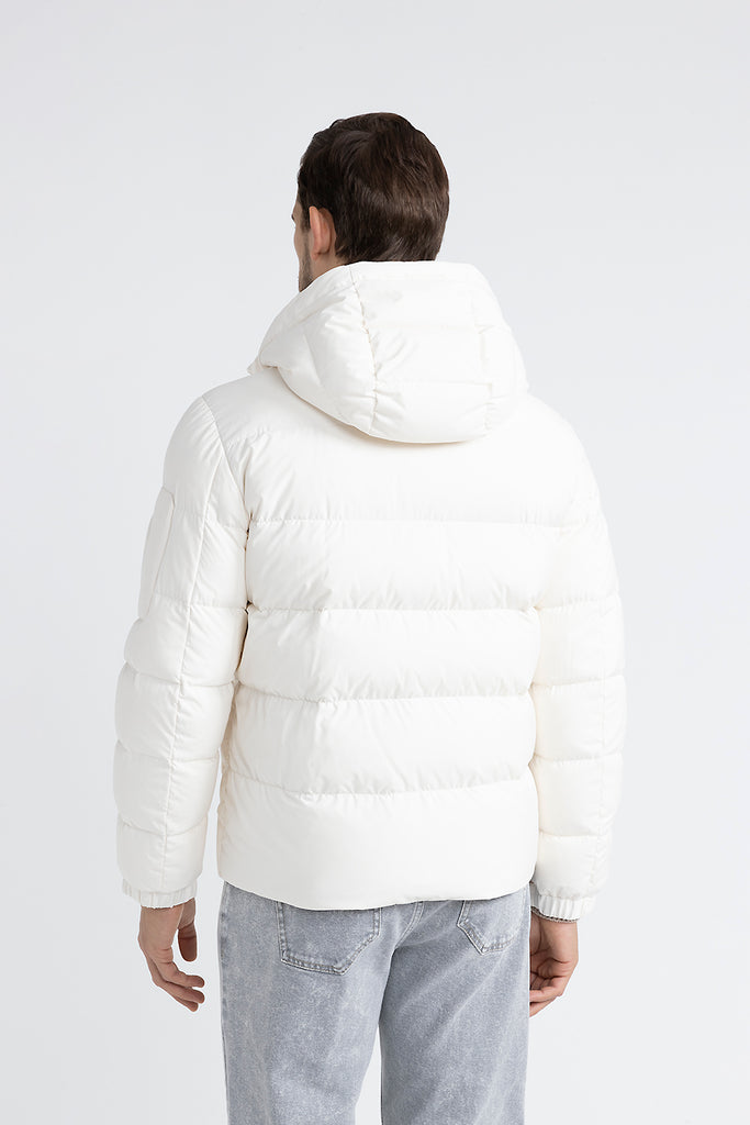 Goose down jacket in anti-drop technical microfiber  