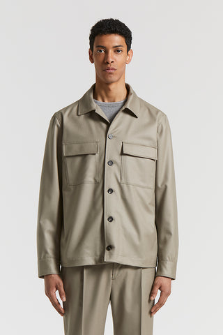 Wool flannel overshirt