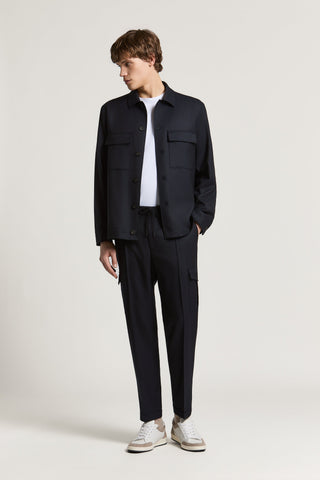 Surchemise en gabardine de pure laine