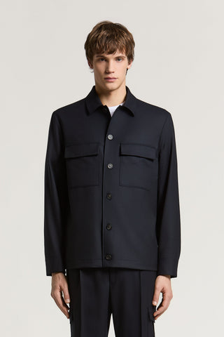 Surchemise en gabardine de pure laine