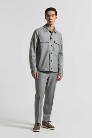 Wool flannel overshirt