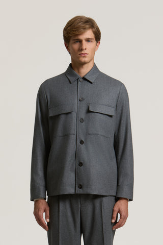 Pure wool gabardine overshirt 1 / 3