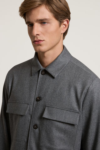 Pure wool gabardine overshirt 4 / 5