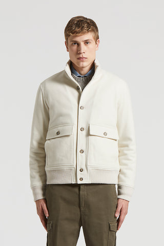Brushed cotton melange hooded sweatshirt