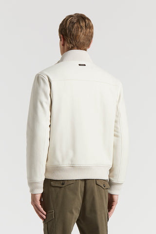 Brushed cotton melange hooded sweatshirt