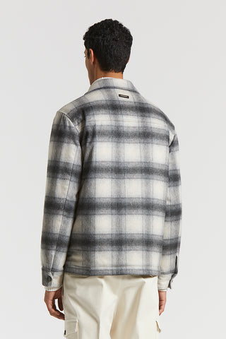 Wool-blend overshirt with chequered design