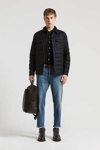 Padded Loro Piana flannel jacket-shirt