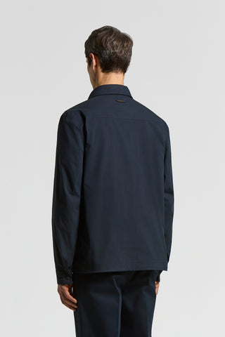 Cotton blend poplin shirt jacket