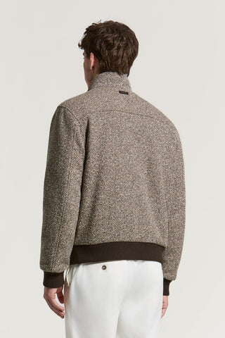 Bomber de tweed en mezcla de lana, seda y cachemira