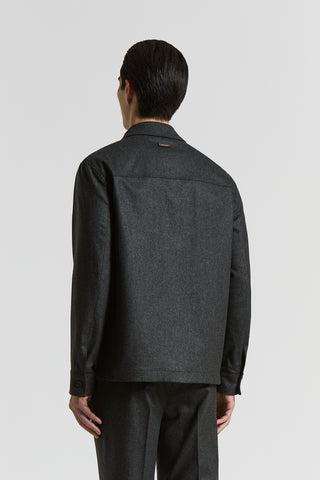 Wool-blend overshirt