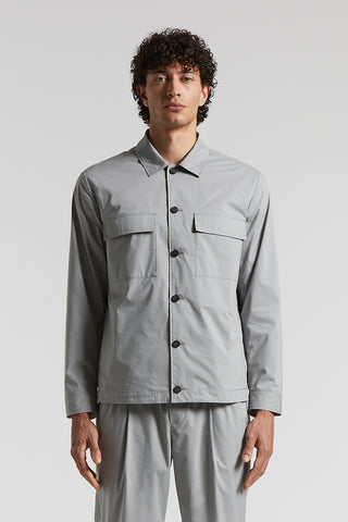 Stretch cotton lightweight canvas overshirt