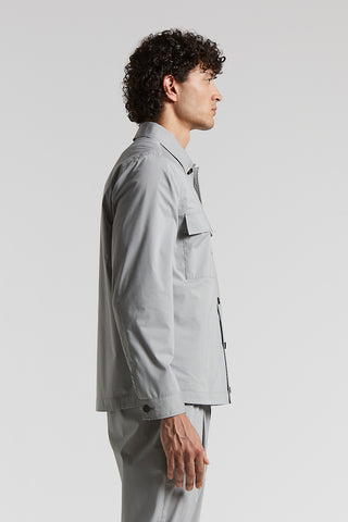 Stretch cotton lightweight canvas overshirt