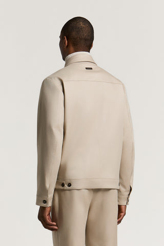 Chaqueta de gabardina de lana y algodón