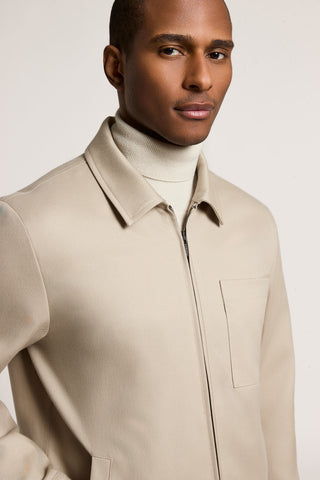 Chaqueta de gabardina de lana y algodón