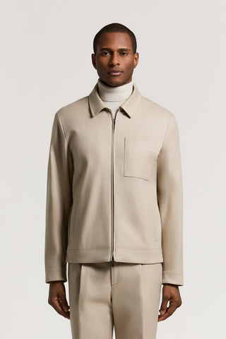 Chaqueta de gabardina de lana y algodón