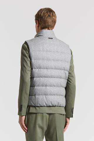 Padded pinstripe flannel vest