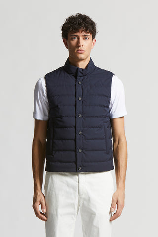 Down waistcoat and technical viscose