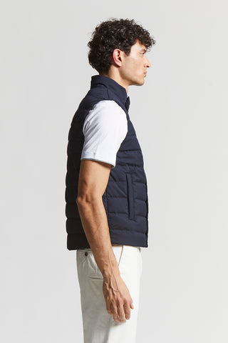 Down waistcoat and technical viscose