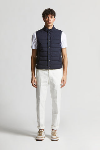 Down waistcoat and technical viscose