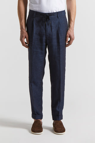 Pure linen jogger trousers