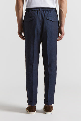 Pure linen jogger trousers