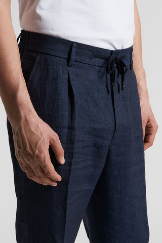 Pure linen jogger trousers