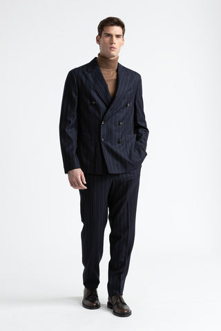 Unlined pinstripe wool classic trousers  