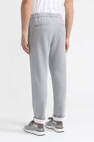 Brushed melange cotton fleece joggers  