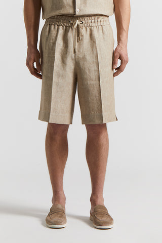 Pure linen Bermuda shorts