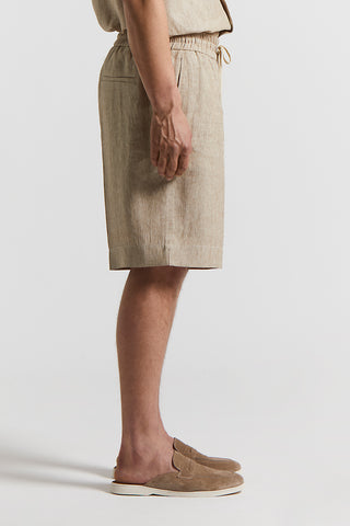 Pure linen Bermuda shorts