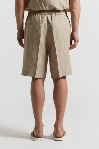 Pure linen Bermuda shorts