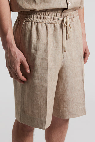 Pure linen Bermuda shorts