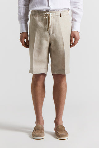 Ermenegildo Zegna linen chevron Bermuda shorts