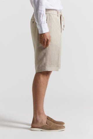 Ermenegildo Zegna linen chevron Bermuda shorts