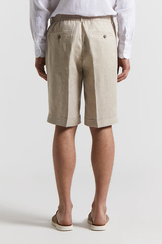 Ermenegildo Zegna linen chevron Bermuda shorts