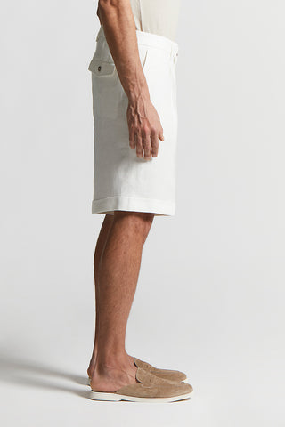 Pure linen gabardine Bermuda shorts