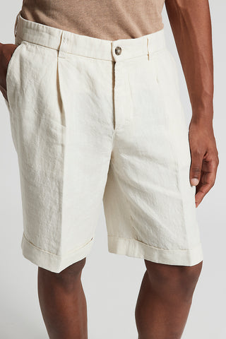 Pure linen Bermuda shorts