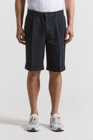 Pure linen Bermuda shorts