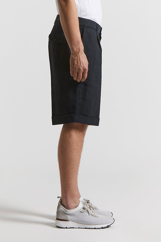 Pure linen Bermuda shorts