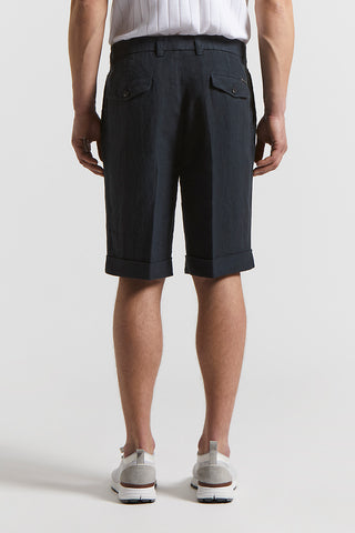 Pure linen Bermuda shorts