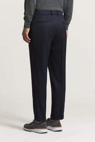 Pantalón de gabardina técnica de pura lana