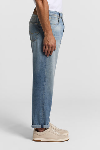 Pure cotton straight-leg jeans