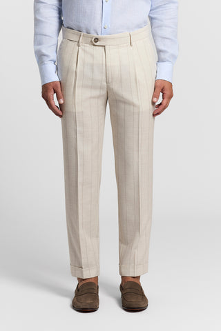 Striped trousers in a cotton-wool blend
