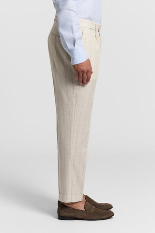 Striped trousers in a cotton-wool blend