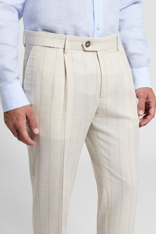 Striped trousers in a cotton-wool blend